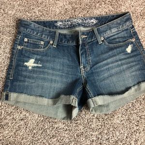 Express cuffed jean shorts